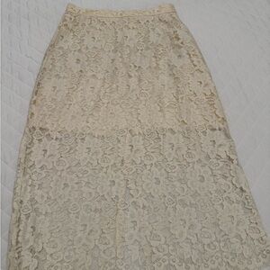 Elegant Cream Lace Skirt